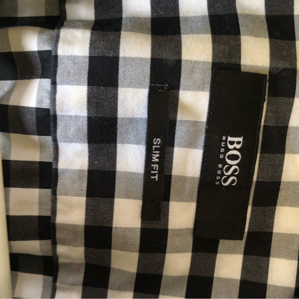 Men's Black and White Checkered Shirt - Picture 2 of 3